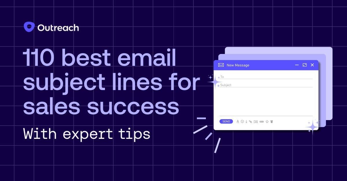 Graphic that says 110 best email subject lines for sales