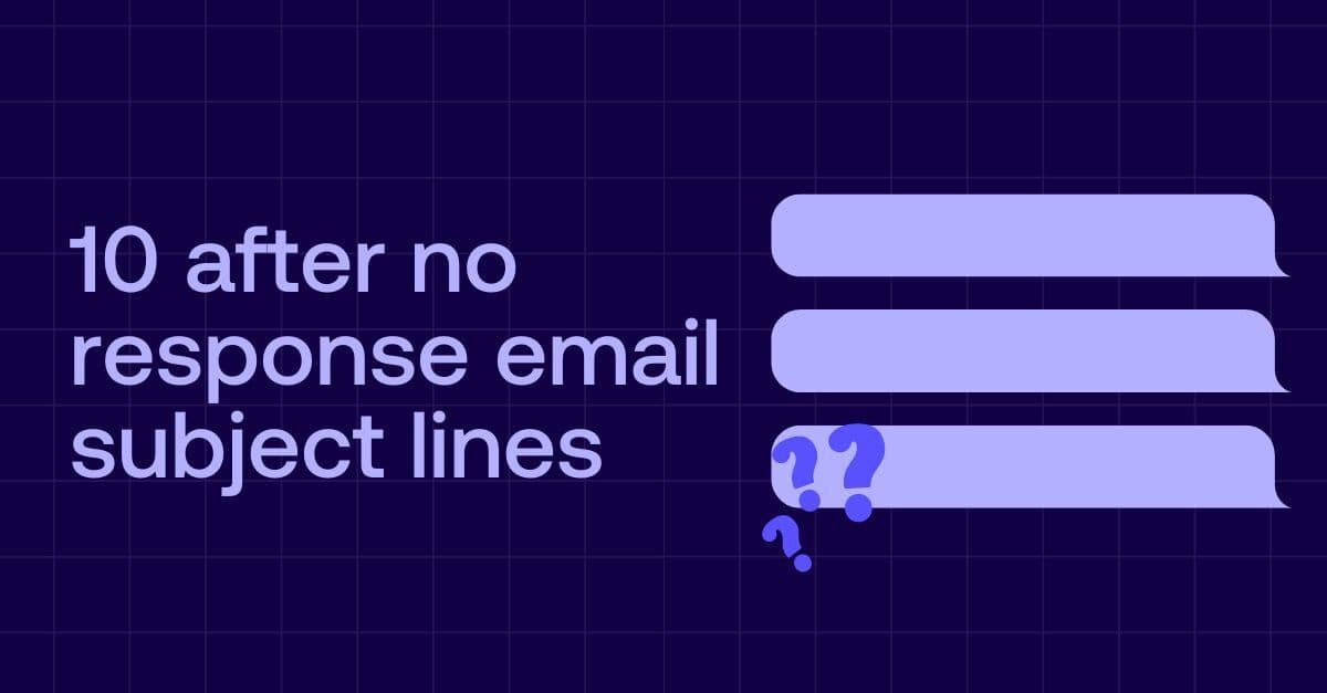 An image graphic for the 10 After no response email subject lines