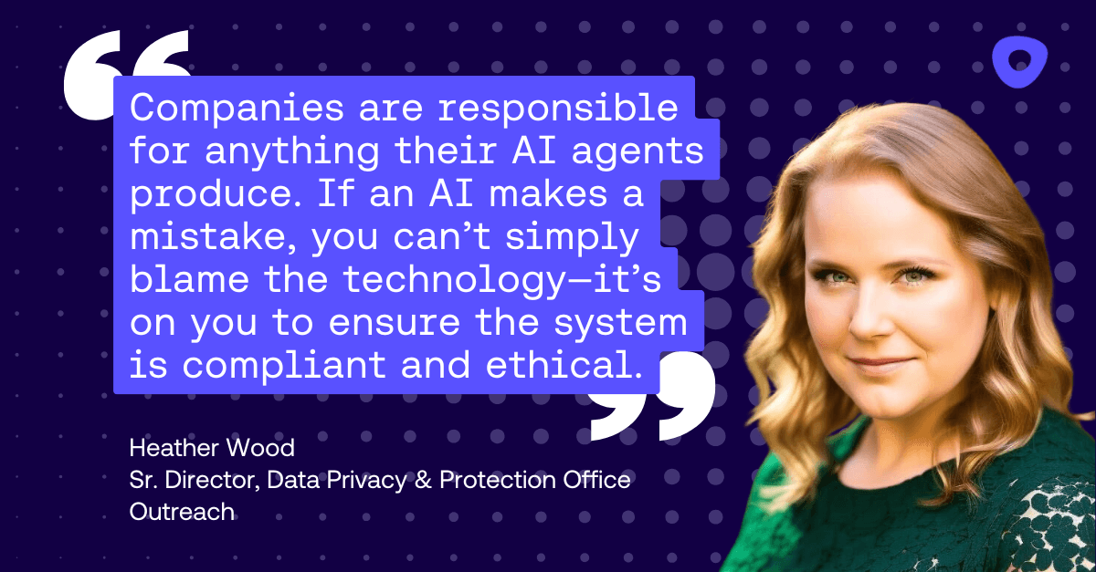 Quote from Heather on companies' responsibility to data protection.