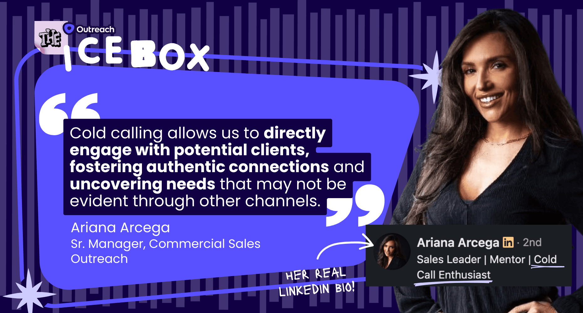 Ariana Arcega outlining the benefits of cold calling