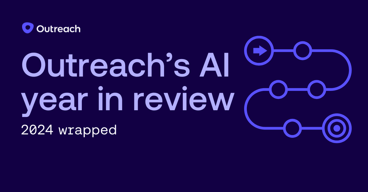 Blog header for Outreach's AI innovations of 2024 wrapped