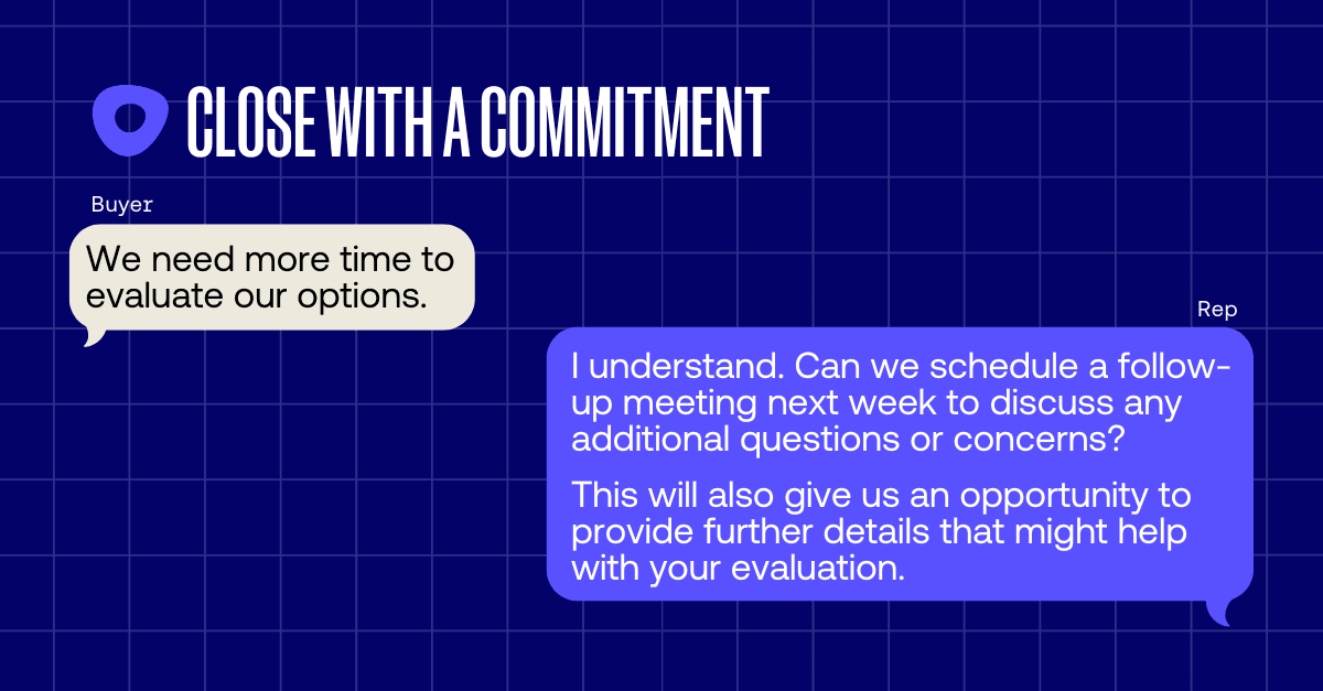 Close with a commitment scenario